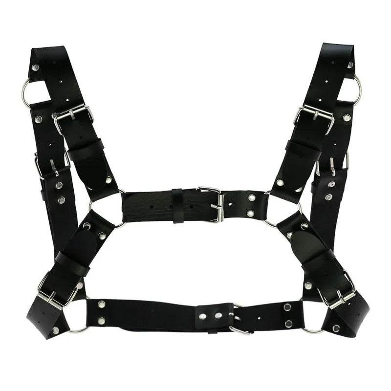 Decopunk Punk Gothic Chest Shoulder Strap Body Binding Belt Men and Women Leather Adjustable Belt Sling Safety Punk Gothic Belt