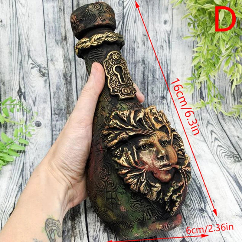 New Witch Bottle Celestial Decorative Moon Potion Jar Gothic Decorative Witchcraft Sculpture Home Decoration Ornament
