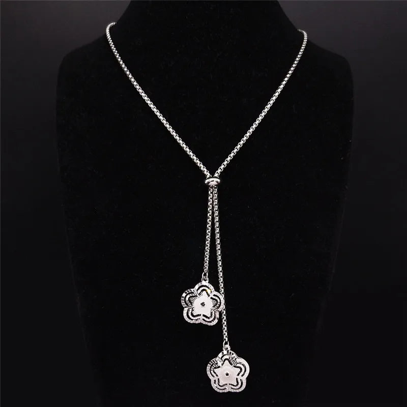 Fashion Bee Stainless Steel Long Necklace for Women Gold Color Statement Necklace Jewelry colgantes mujer moda N1525S03