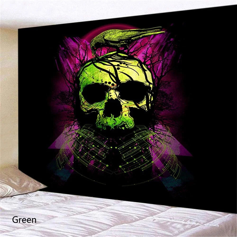 Home Decoration Skull Art Tapestry Wall Hanging Psychedelic Art Tapestry Suitable for Bedroom Living Room Decoration 230x180cm