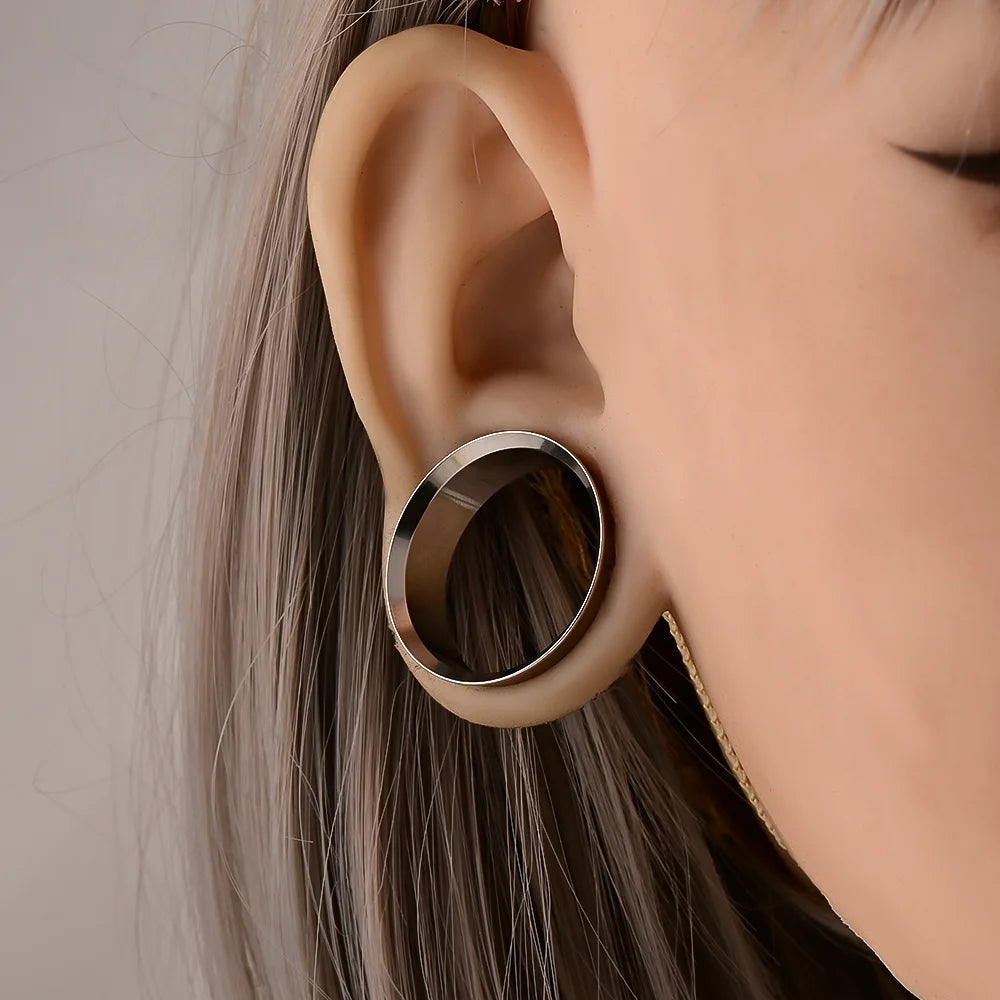Doearko 2PCS Ear Gauges 316 Stainless Steel Round Tunnels Plugs Piercing Women Body Jewelry Expander Stretchers New