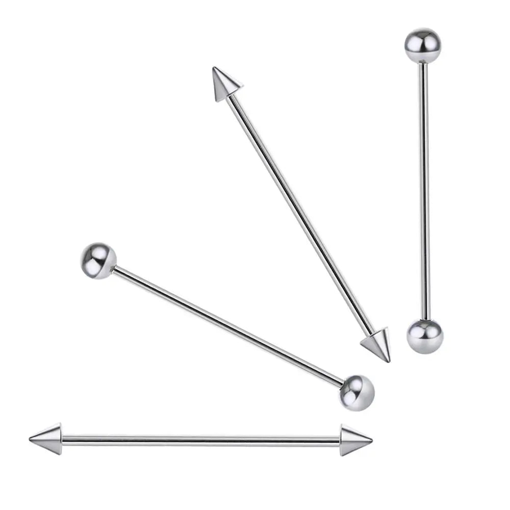2pcs 14G 1.6mm Stainless Steel Industrial Barbell Long Ear Piercing Helix Tragus Cartilage Earrings Unisex Punk Body Jewelry