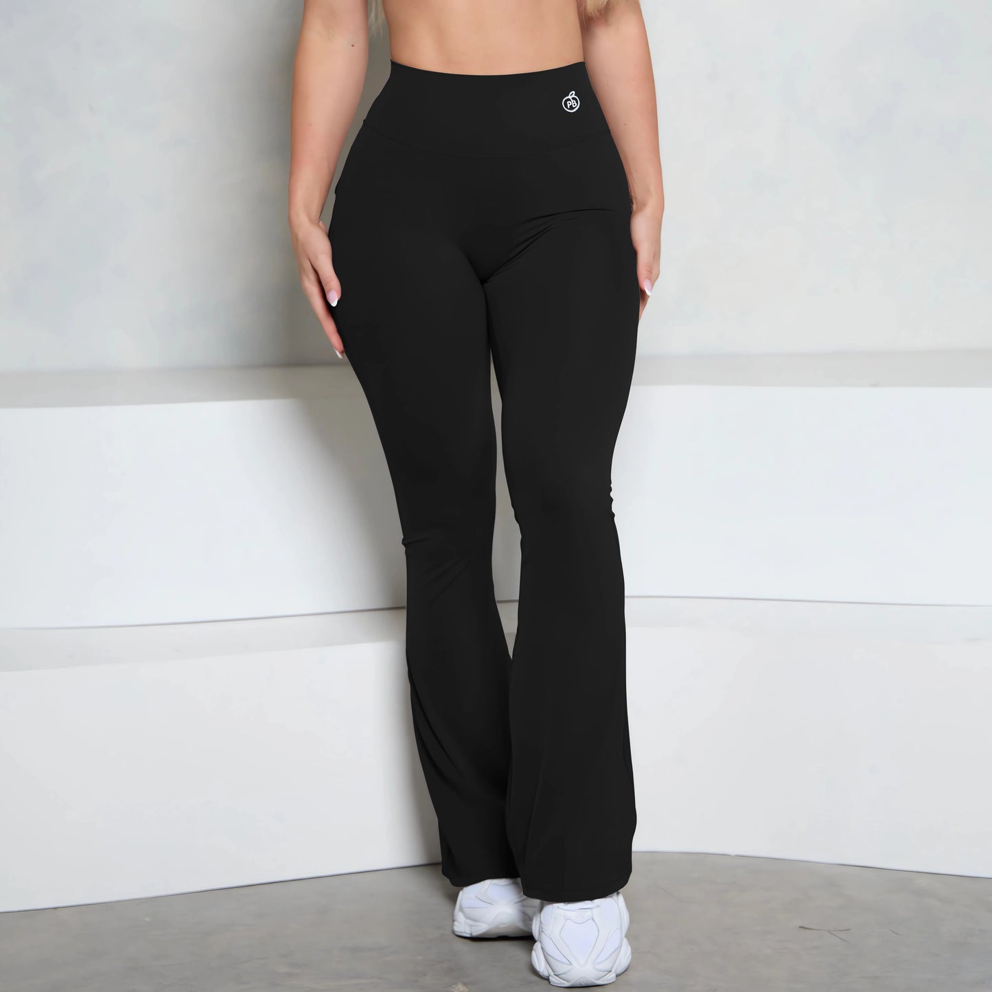BUM Grey Pocket Flare Scrunch Butt Pants PB Women Tight-Fit Sexy Slim High Waist Pants Push Up Sport Fitness Flare Leggings