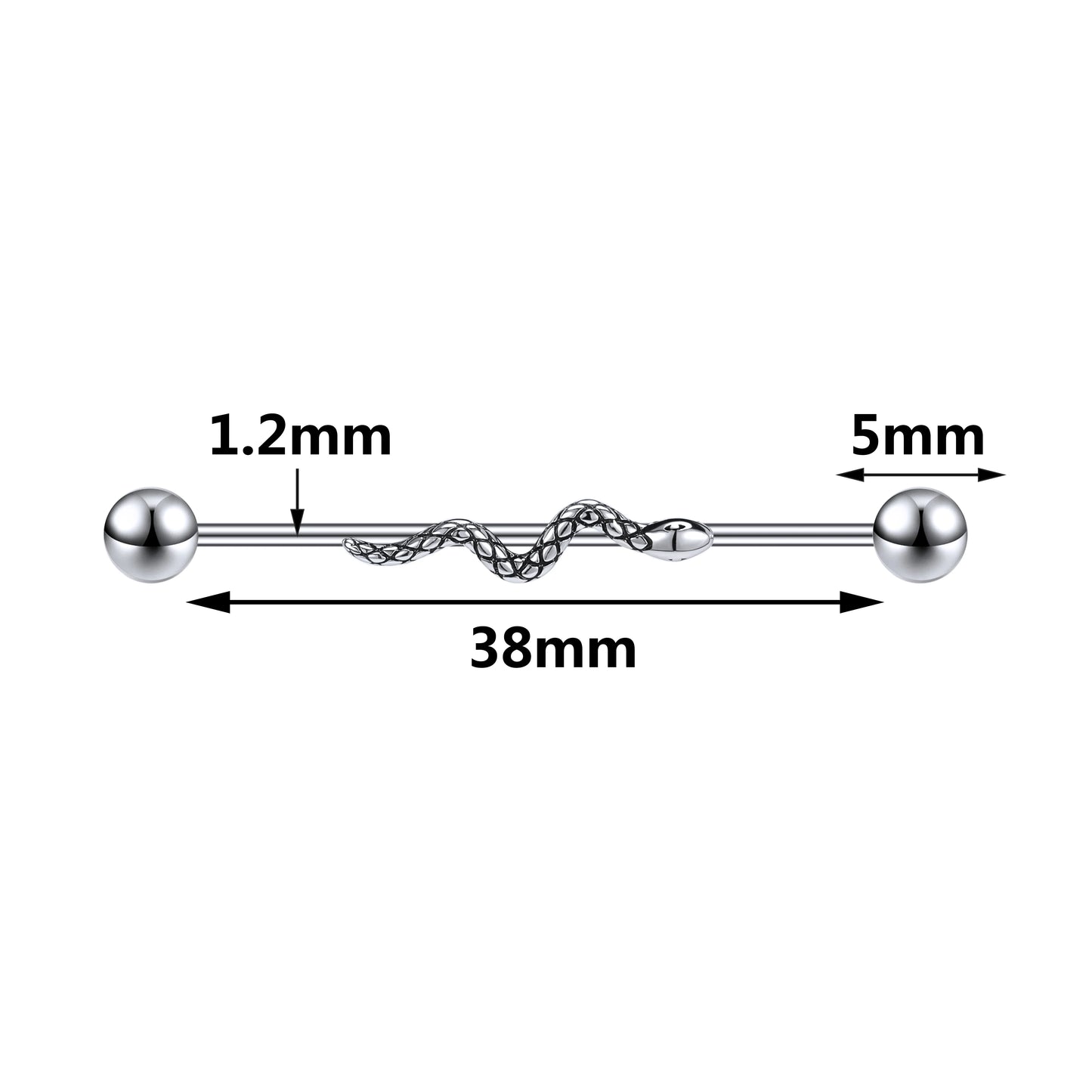 AOEDEJ Industrial Piercing Earring Women Stainless Steel Helix Ear Piercing Dragon Snake Long Earring Jewelry Barbell Earring