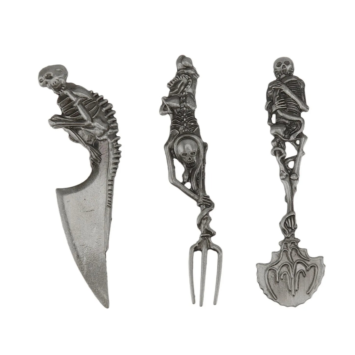 3pcs Halloween Gift Skull Fork/Spoon/Knife Tableware Personality Cutlery Sets Dining Forks Bento Accessories Kitchen Tools