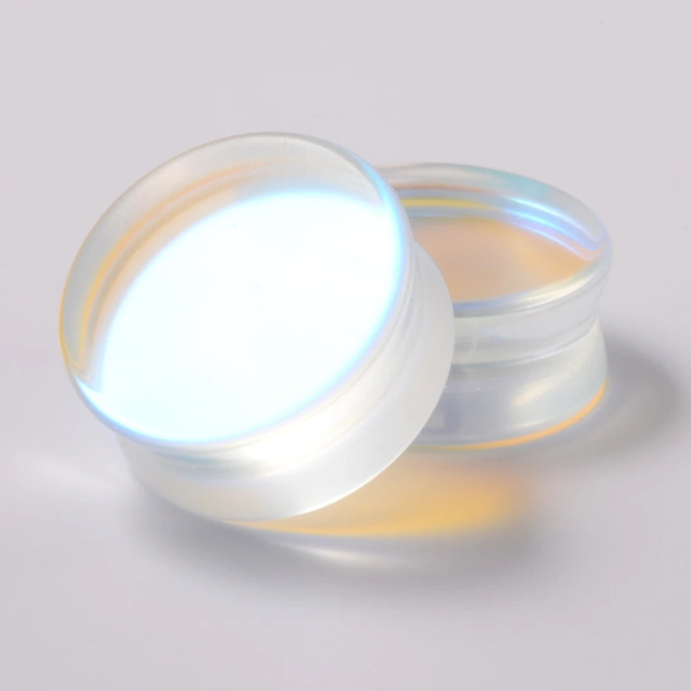 1 Piece Glass Double Flare Solid Ear Plug Expander AB Colorful Flat Ear Gauge Tunnel Body Piercing Jewelry 6mm-25mm