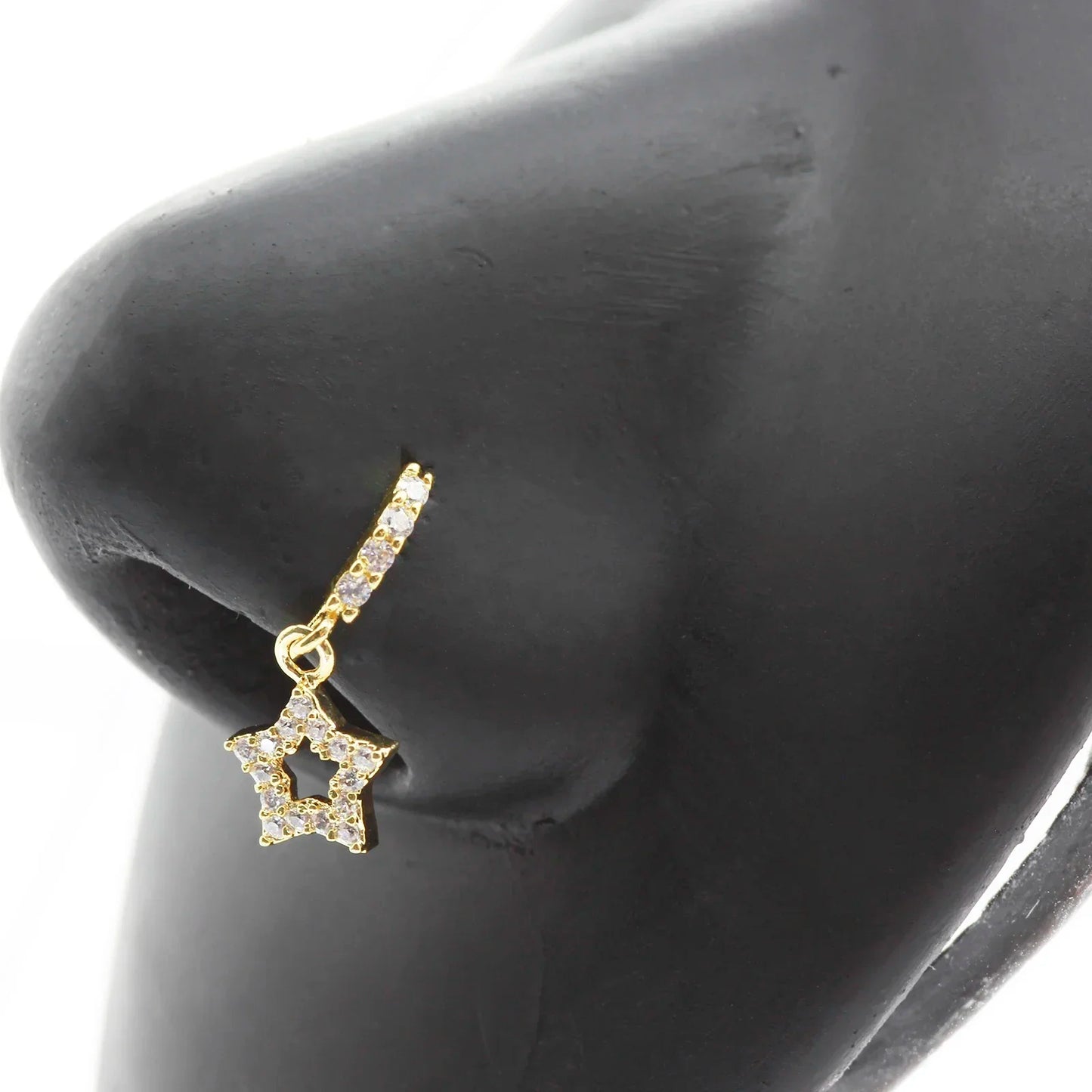 20G Gem Dangle Nose Rings for Women heart dangle Nose Piering Jewelry body jewelry
