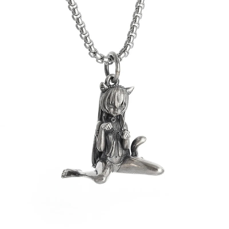 Fashion silver color guardian angel pendant necklace men and women personality angel wings prayer pendant necklace couple gift