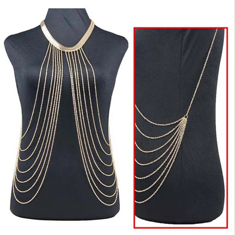 Hot Sexy Body Chain Necklaces Tassel Alloy Long Necklace Female Fashion Jewelry