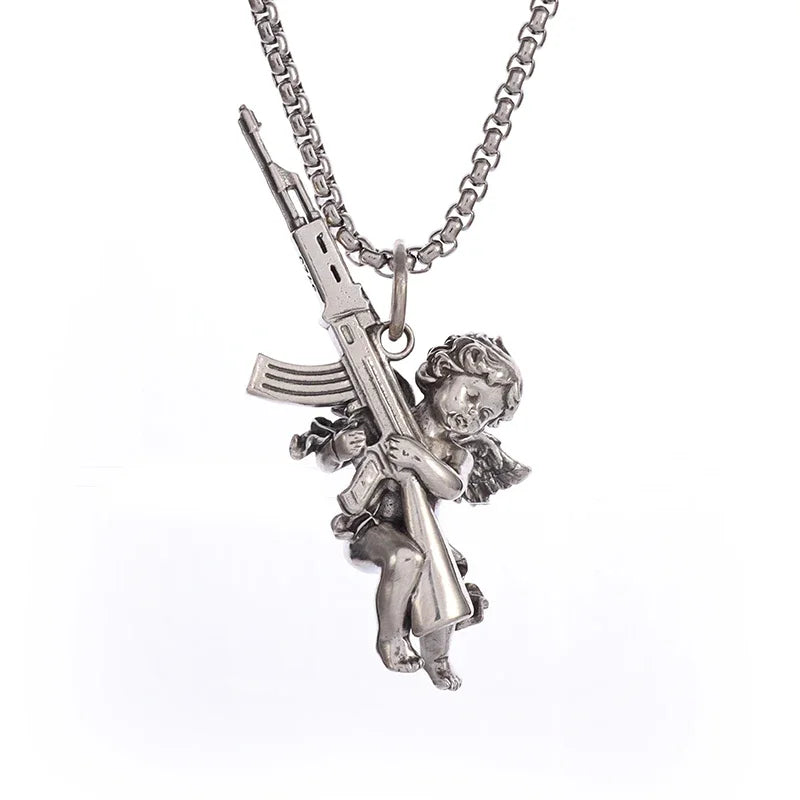 Fashionable and Sexy Female Baseball Player Statue Pendant Necklace Men and Women Hip-Hop Trend Jewelry Couple Gifts