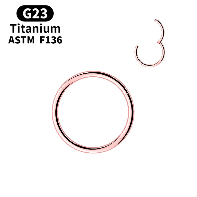 G23 Titanium Nose Rings Mixed Color Body Clips Hoop For Women Men Cartilage Piercing Jewelry Segment Lip Ear L Ring Hoop