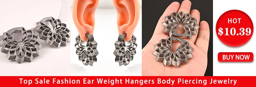 Vankula 2PCS New Round Spiral Saddle Plugs Hangers for Stretched Lobe Ear Tunnels Gauges Plugs Piercing Body Jewelry