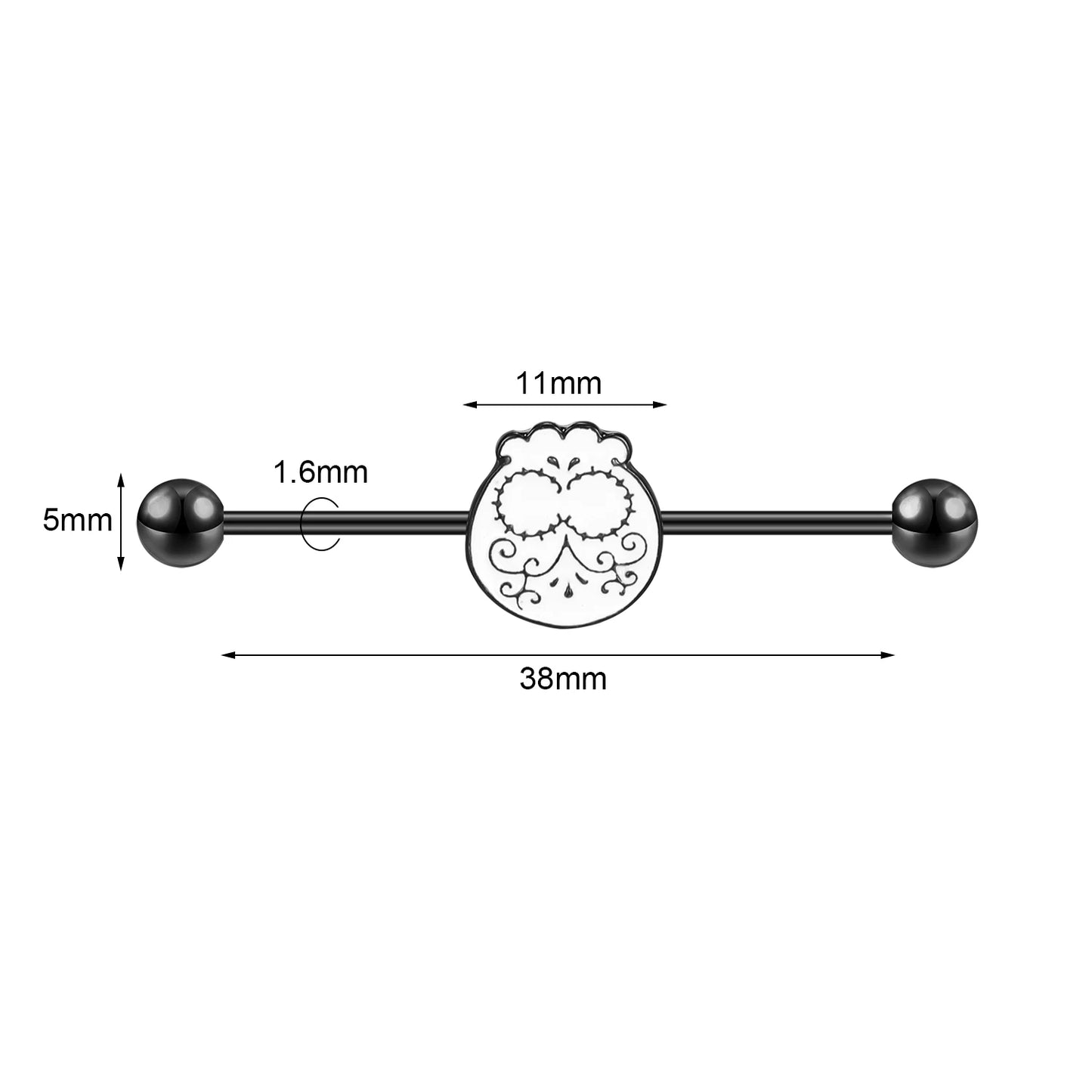 AOEDEJ Industrial Piercing Earring Women Stainless Steel Helix Ear Piercing Dragon Snake Long Earring Jewelry Barbell Earring