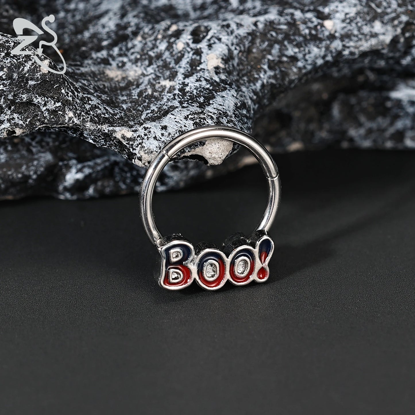 ZS 1 Piece Punk Stainless Steel Nose Ring Men Women Pumpkin Bat Septum Piercings Hallowmas Cartilage Helix Piercing Body Jewelry
