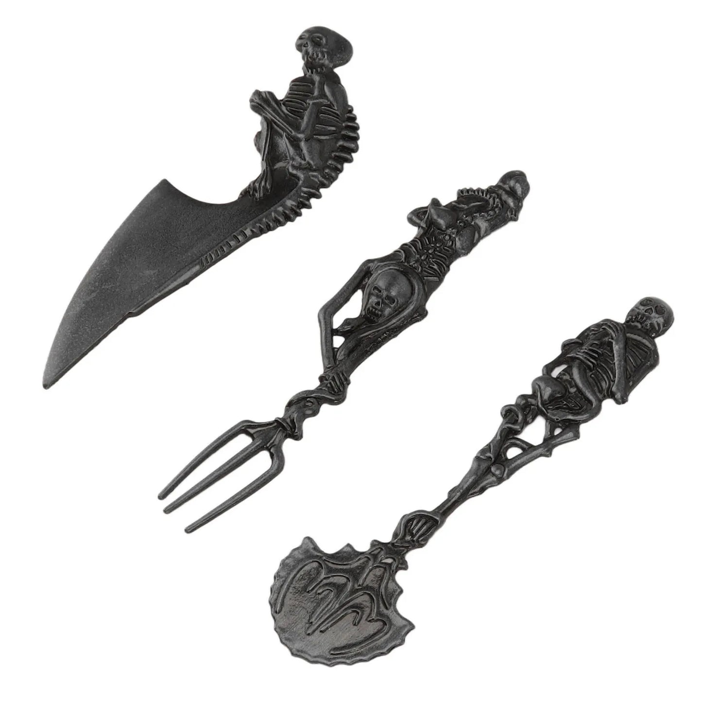 3pcs Halloween Gift Skull Fork/Spoon/Knife Tableware Personality Cutlery Sets Dining Forks Bento Accessories Kitchen Tools