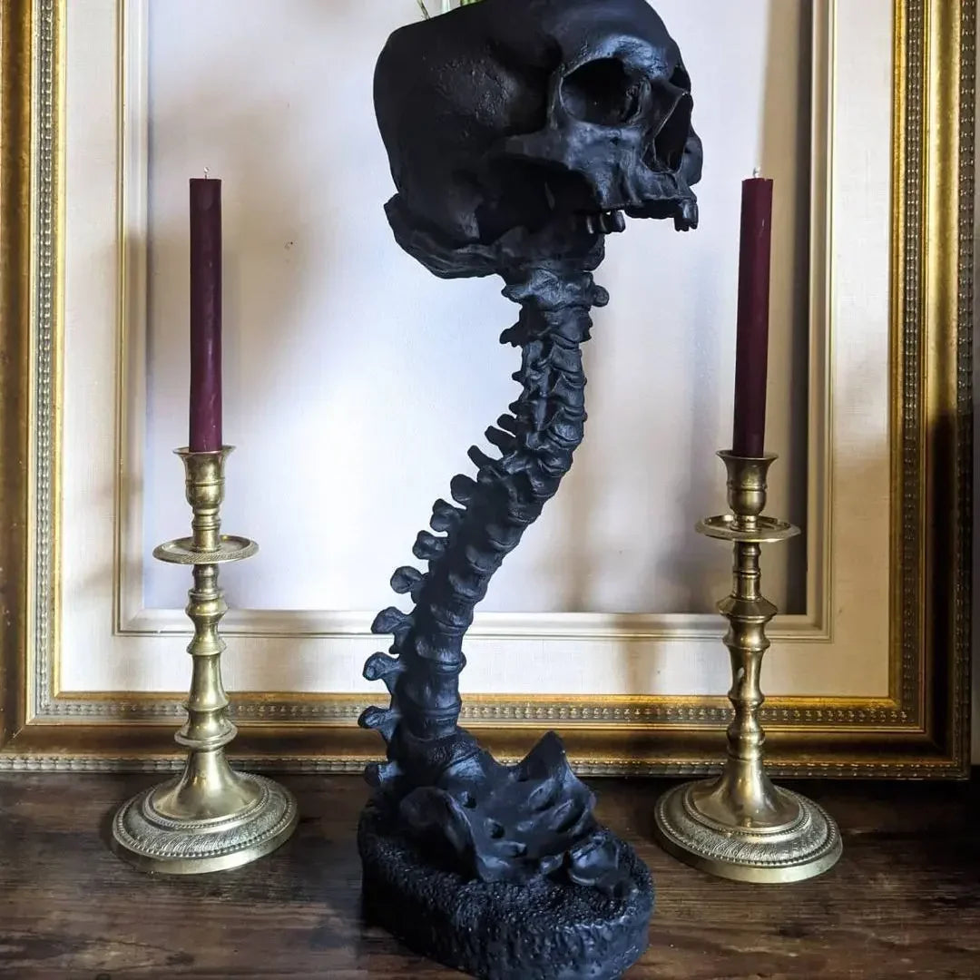 Skeleton Flower Pot with Spinal Support, Realistic Skeleton Flower Pot, Gothic Home Decoration, Resin Skeleton Shaped Flower Pot