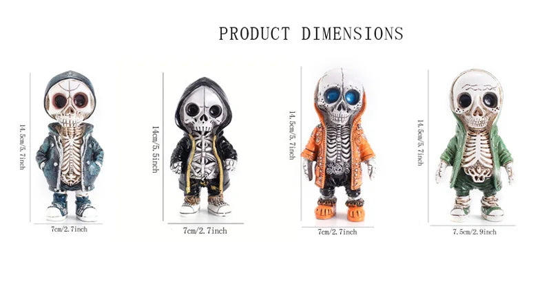 Skeleton Doll Resin Jewelry Character Statue Home Creative Cool Room Decor Panel Trendy Street Decoration Personalised Retro