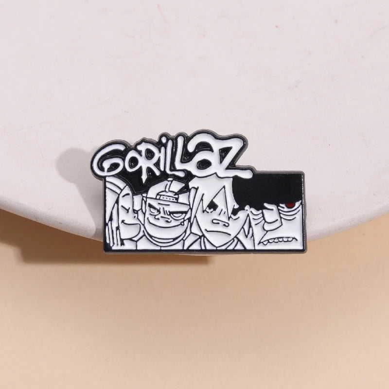 Fashion Music Band Enamel Pins Rock and Roll Lapel Pin Metal Badge Punk Gothic Clothes Decorative Jewelry Pin for Fans Friends