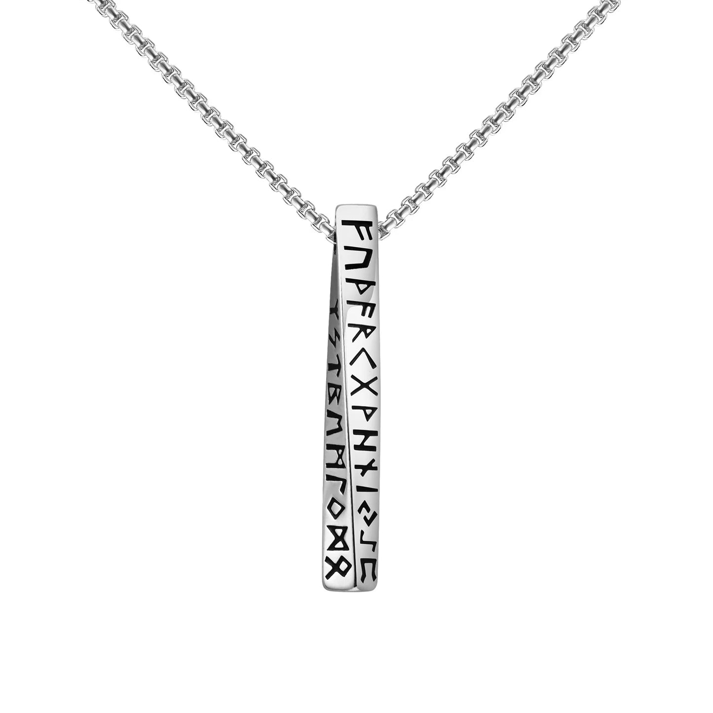Vnox Viking Rune Necklaces for Men, Vertical 3D Mobius Bar Pendant, Protection Almut Jewelry Collar