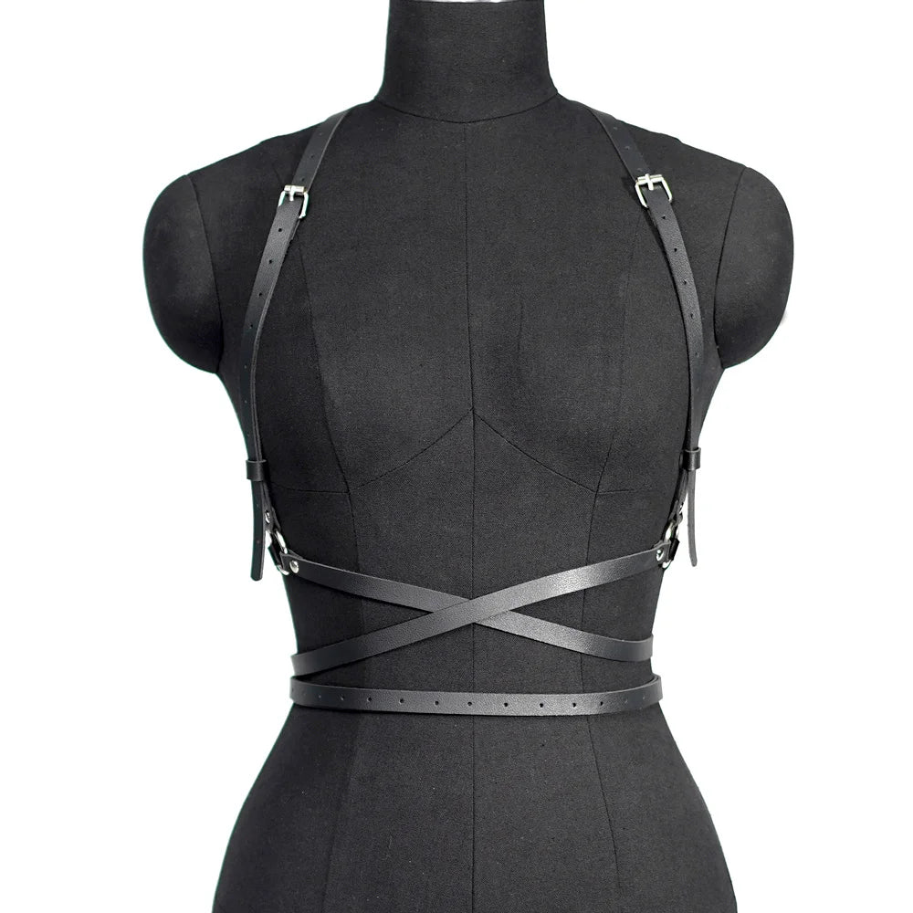 Women Fashion Harness Belt Body Harness Corset Leather Lingerie Gothic Fetish Clothing Harness Accessories Suspenders for Women