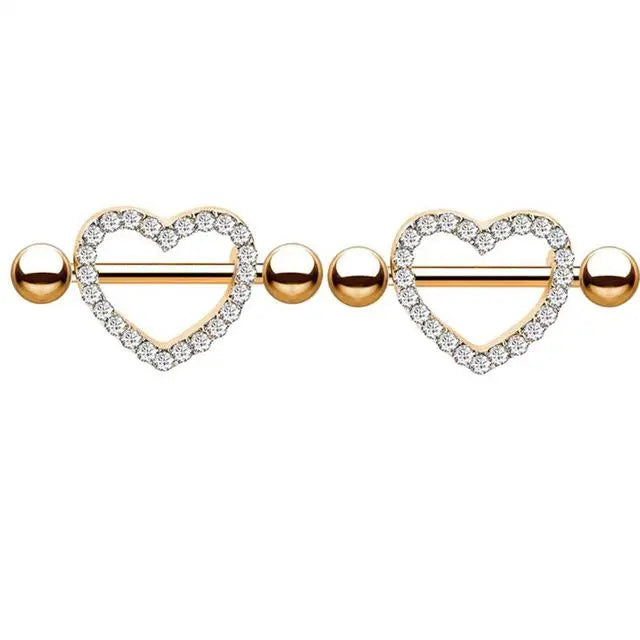 Stainless Steel Crown Nipple Piercing Set Heart Nipple Jewelry Bulk Crystal Nipple Ring Lot Piercing Pezon Body Jewelry Pack