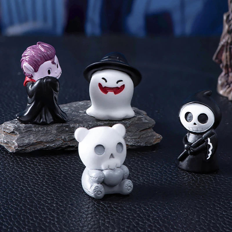 Halloween Ghost Devil Wizard Figurine Miniature Landscape Decoration DIY Home Decoration Accessories Desktop Small Ornament Gift