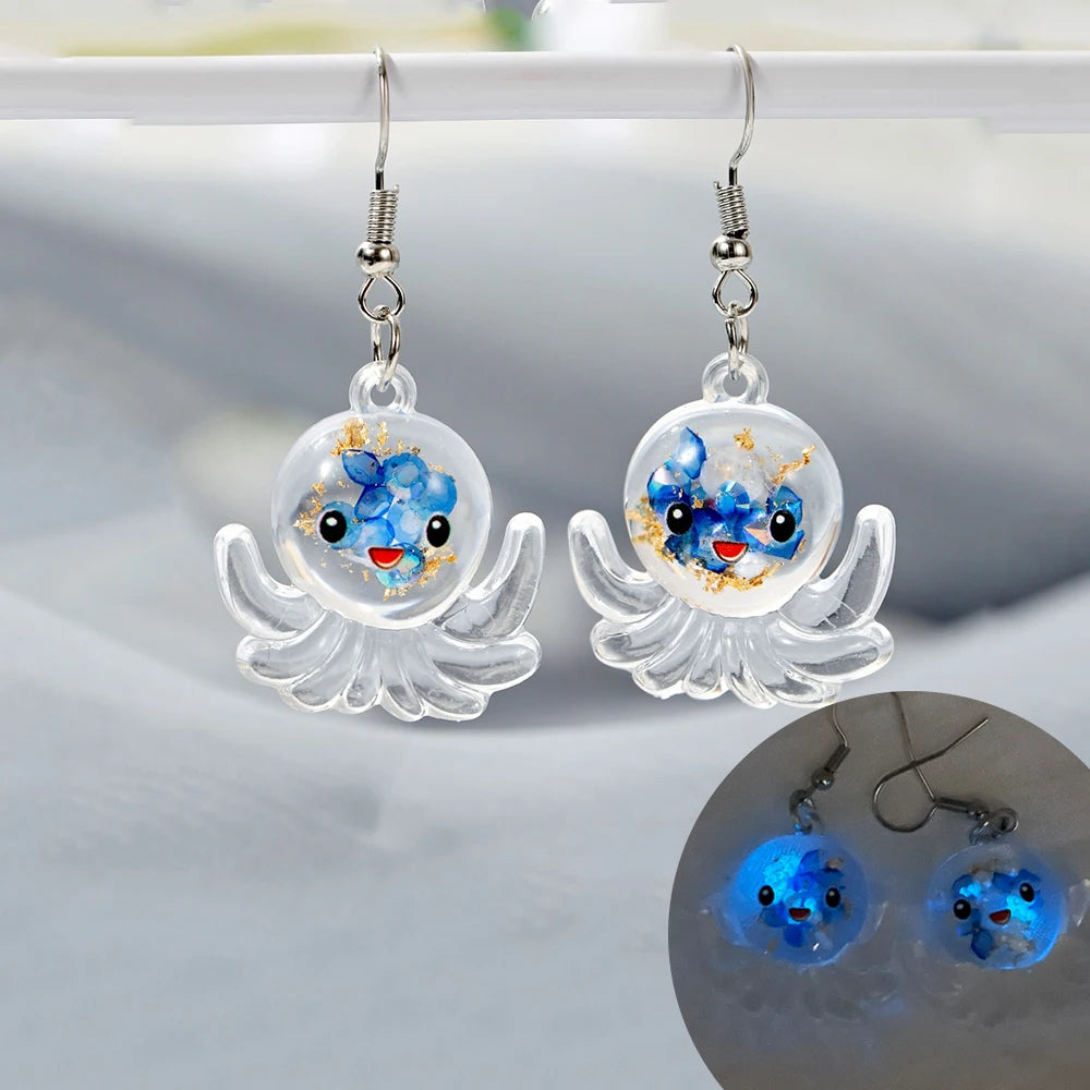 Ghost in Bottle Earrings Glow in the Dark Ghost Dangle Earrings Luminous Halloween Jewelry for Women and Girl