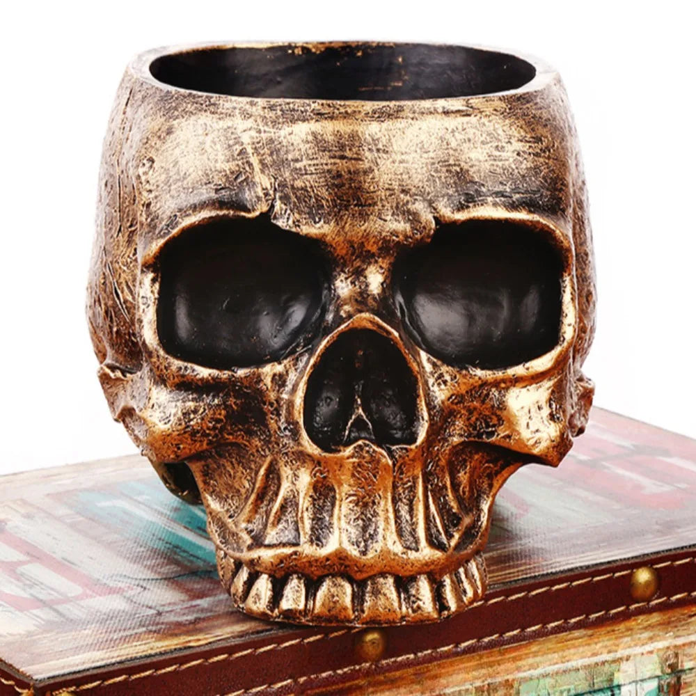 Resin Skull Heads for Halloween Decoration Resin Crafts Fun Punk Style Decorations Skull Sculpture For Halloween Gift
