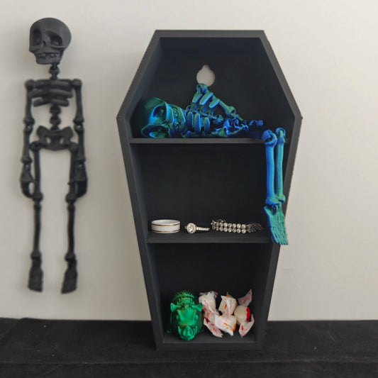 1pc 3D printed Halloween decoration coffin storage box, Gothic style home decoration, wall mounted coffin storage box