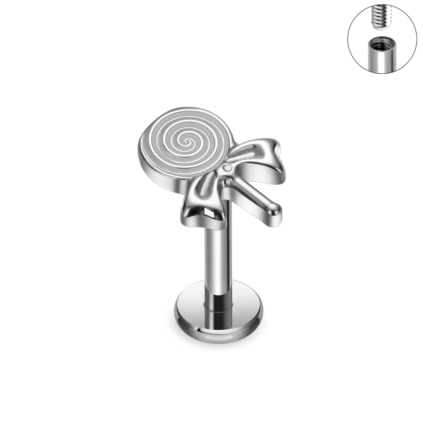 16G G23 Titanium Labret Helix Tragus Daith Cartilage Piercing Ear Stud Earrings for Women Internal Thread