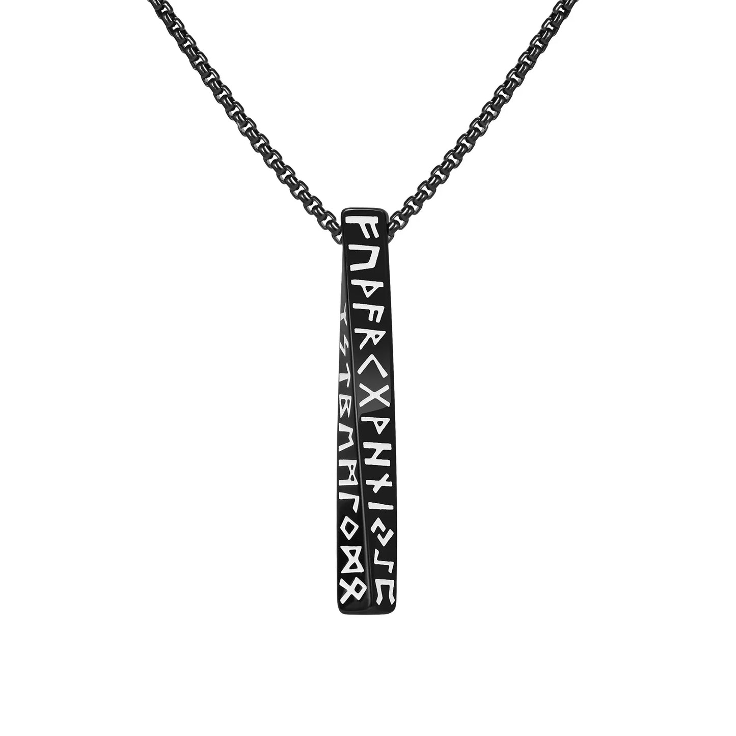 Vnox Viking Rune Necklaces for Men, Vertical 3D Mobius Bar Pendant, Protection Almut Jewelry Collar