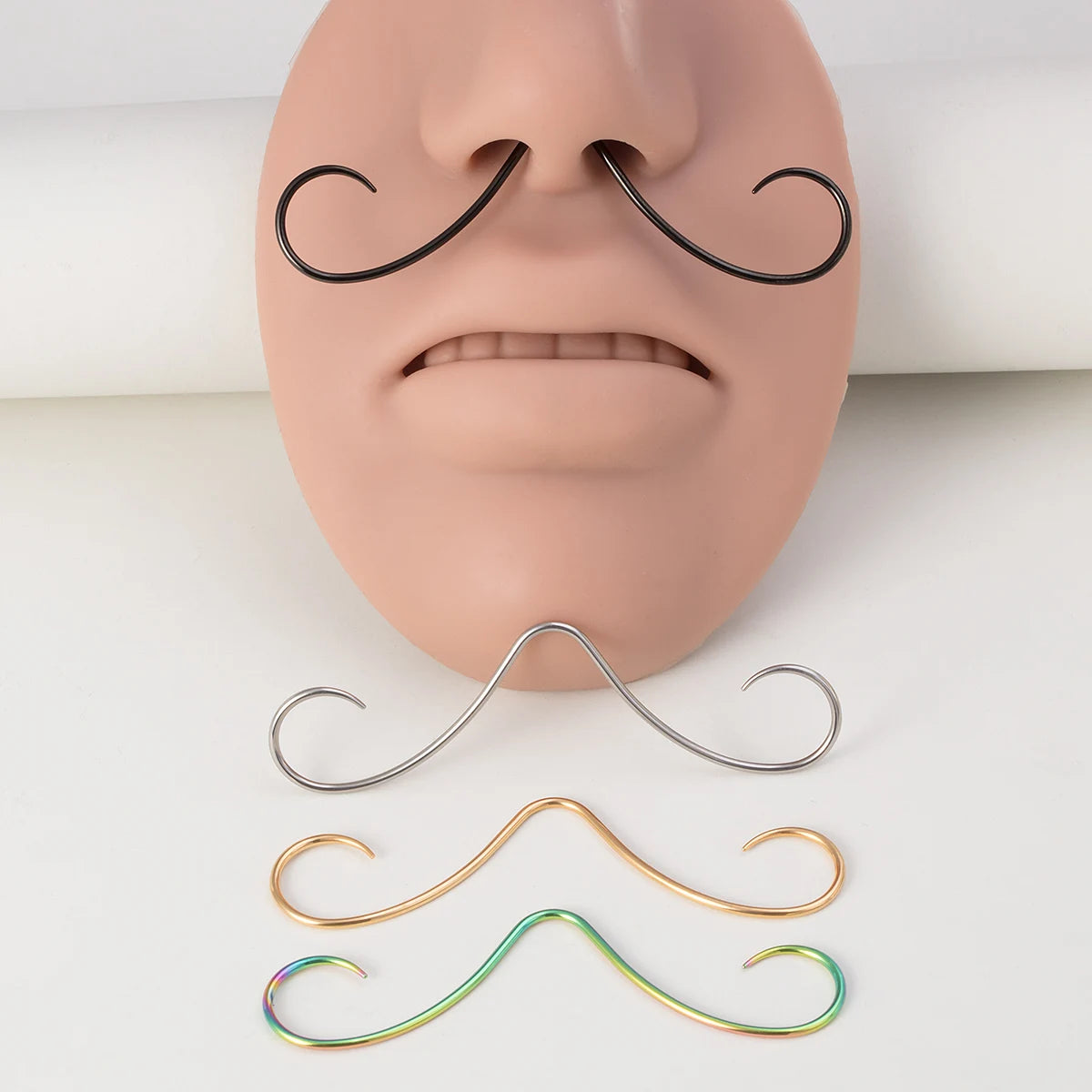 1pc Whisker Septum Piercing Jewelry for Women Stainless Steel Mustache Nose Septum Rings Fashion Body Jewelry 16G