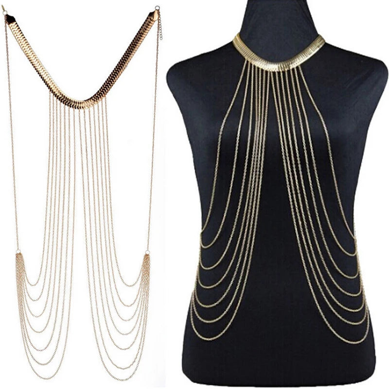 Hot Sexy Body Chain Necklaces Tassel Alloy Long Necklace Female Fashion Jewelry