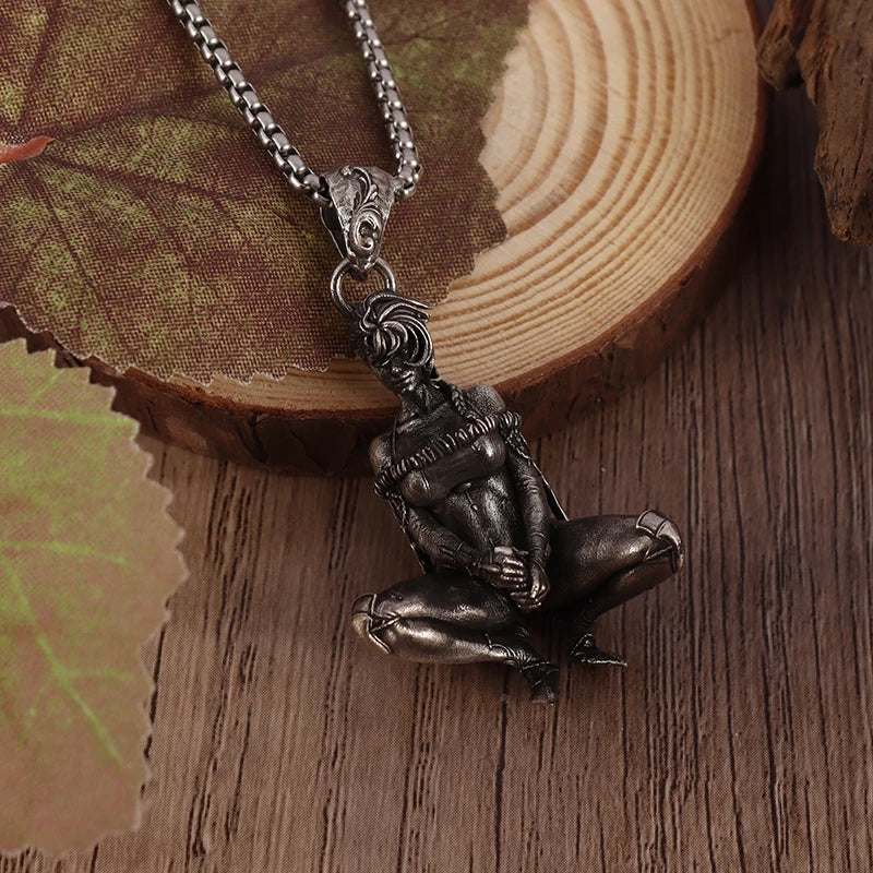 Retro Punk Killer Pendant Necklace for Men and Women Personalized Cool Jewelry Unique Gift for Couples