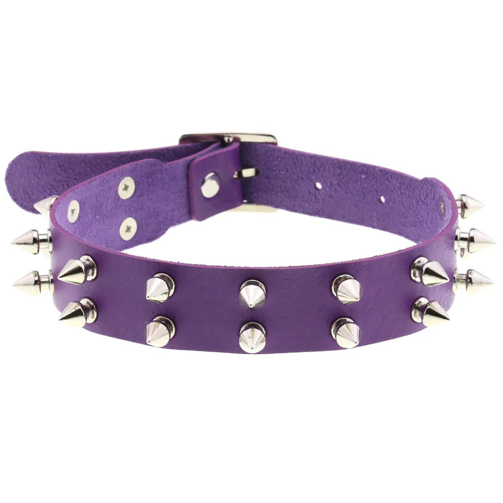 DIEZI Vintage Purple PU Leather Choker Necklace For Women Men Gift  Punk Gothic Statement Collar Pendant Necklace New Jewelry