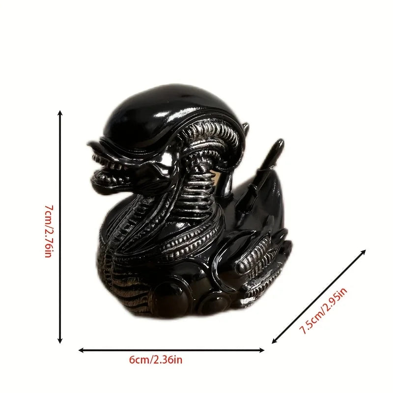 Alien Duck Resin Statue，Evil Alien Duck Ornament ，Resin Car Dashboard & Desk Decor, Funny Gift Idea