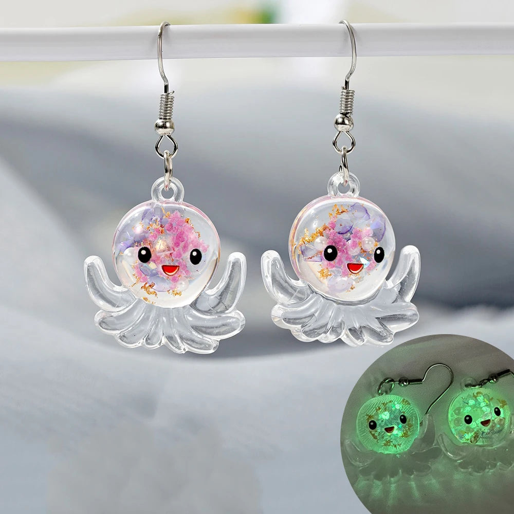 Ghost in Bottle Earrings Glow in the Dark Ghost Dangle Earrings Luminous Halloween Jewelry for Women and Girl