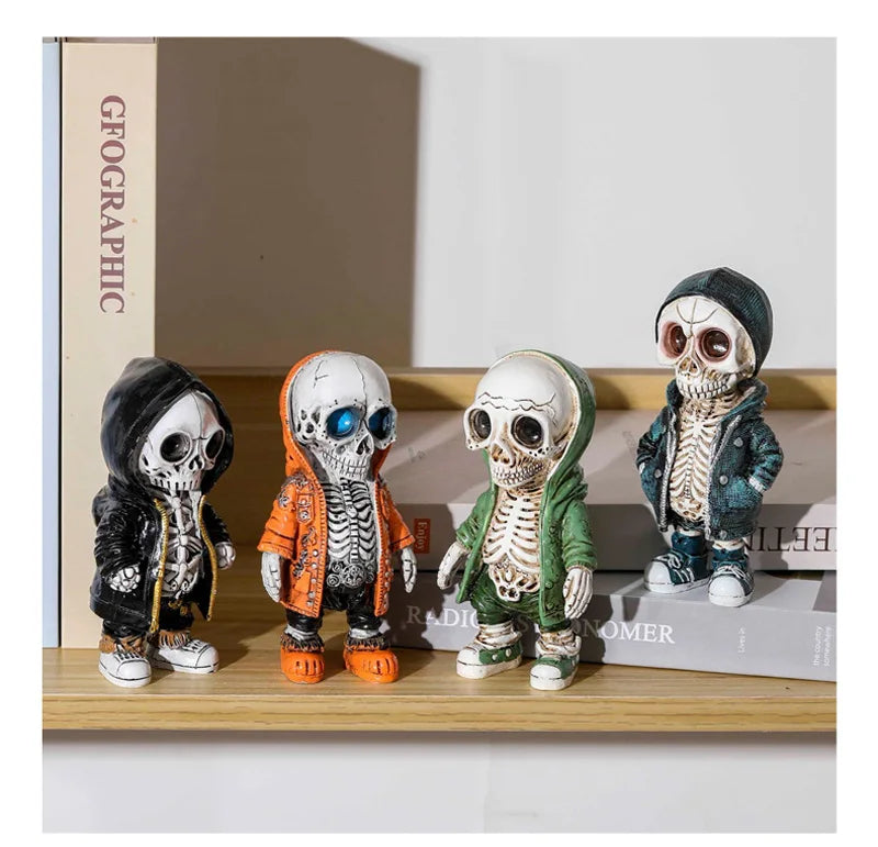 Skeleton Doll Resin Jewelry Character Statue Home Creative Cool Room Decor Panel Trendy Street Decoration Personalised Retro