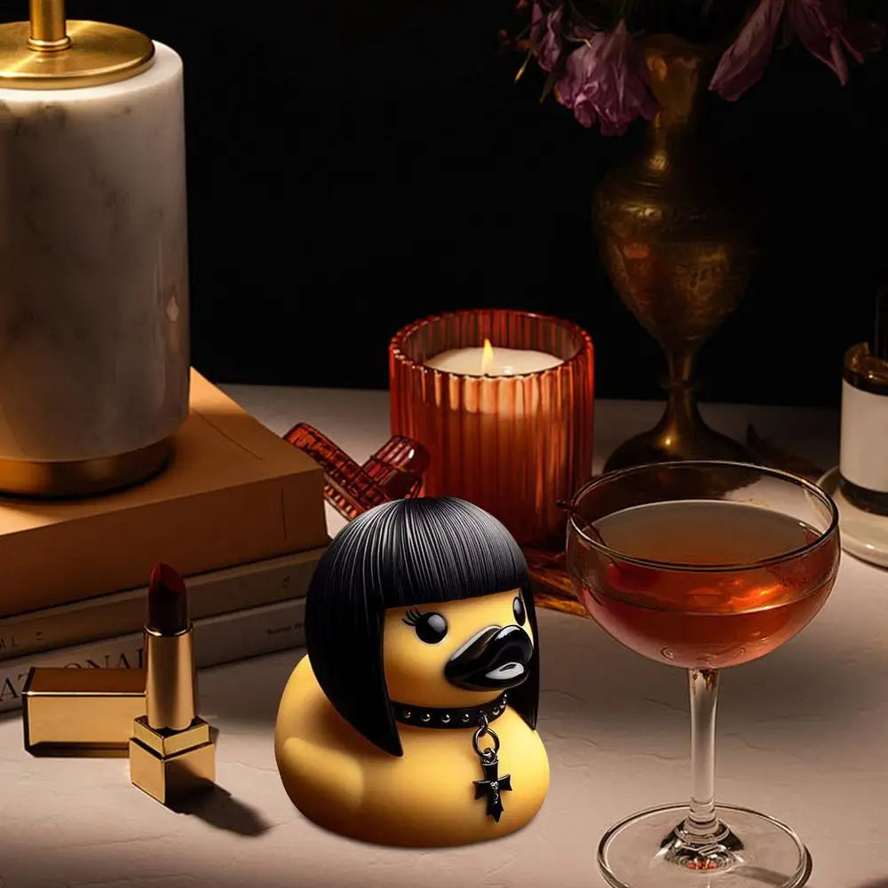 Duck Statue Indoor Gothic Sculpture Punk Animal Figurine Resin Statues Desk Decor Collectible Figurines Satan Duck Decoration