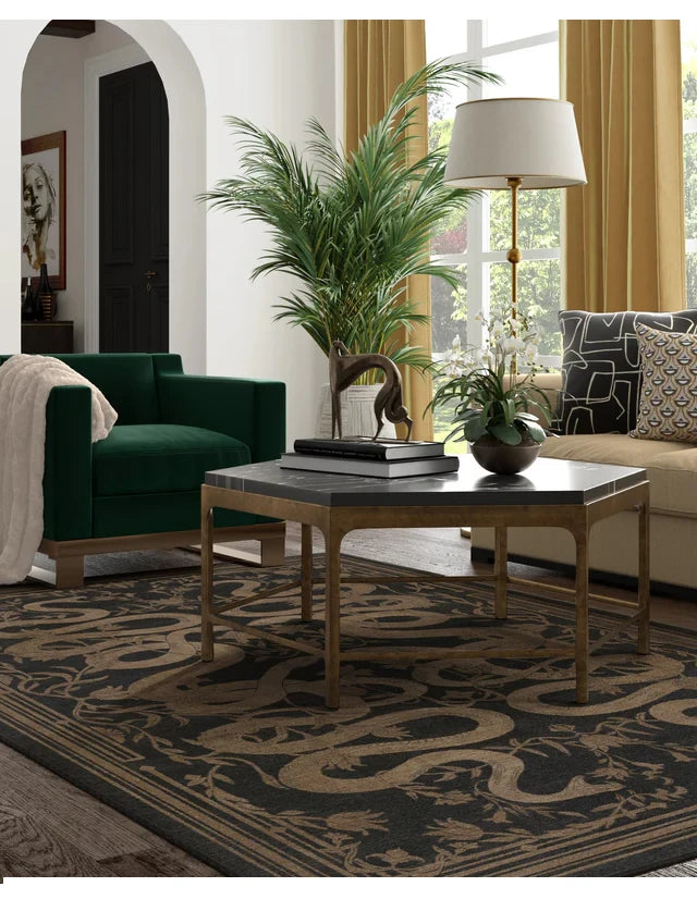French Retro Style Creative Snake Living Room Carpet Floral Pattern Kitchen Corridor Bedroom Rug Home Decor Easy Care Sofa Rugs