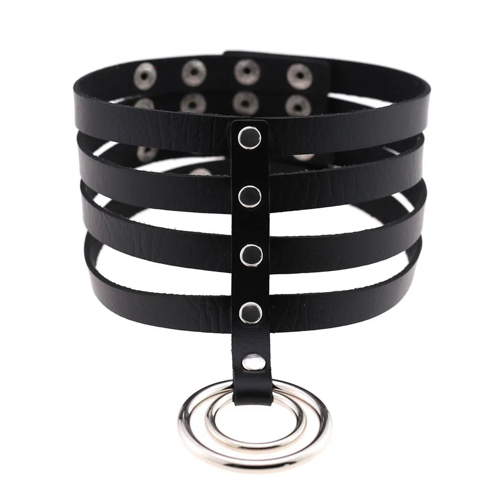 Leather Spiked Choker Punk Collar Women Men Rivets Studded Chocker Chunky Necklace Goth Jewelry Metal Gothic Emo Accessories