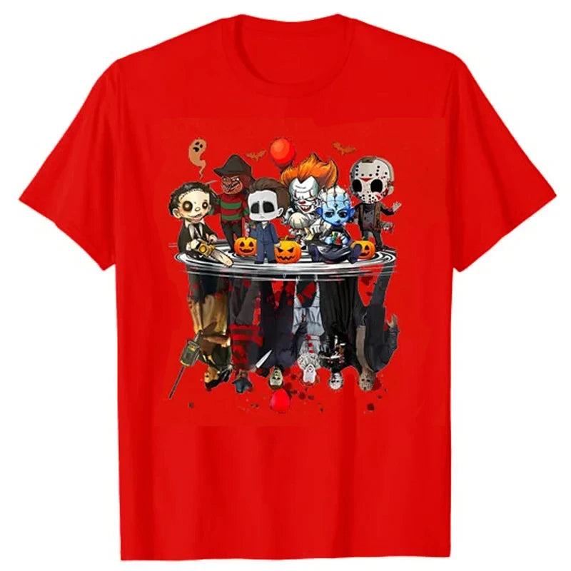 Horror Movies Character Halloween Costume T-Shirt Gifts Gothic Style Graphic Men Women Tees Top Casual Pure Cotton Short Sleeve
