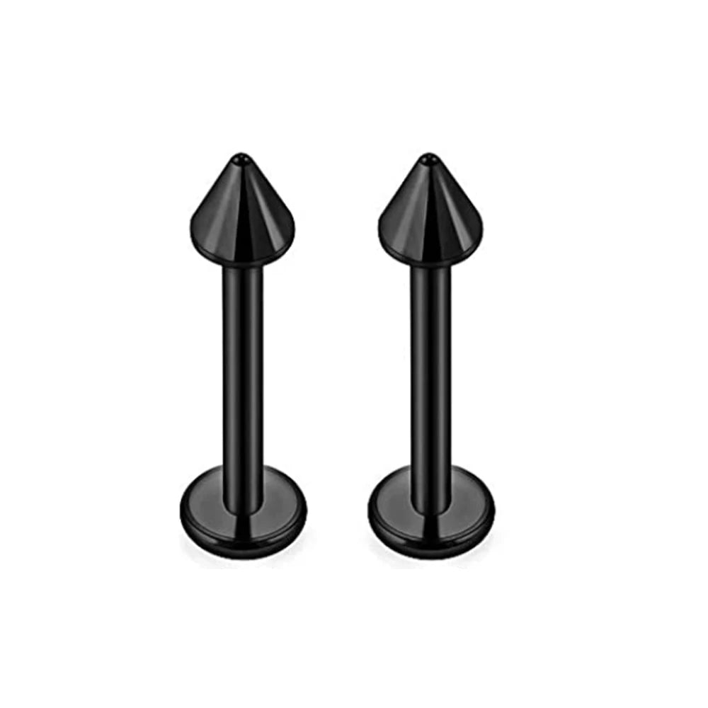 1-16pcs 16G Stainless Steel Lip Rings Studs Medusa Labret Monroe Tragus Helix Cartilage Forward Earrings Piercing Jewelry Black