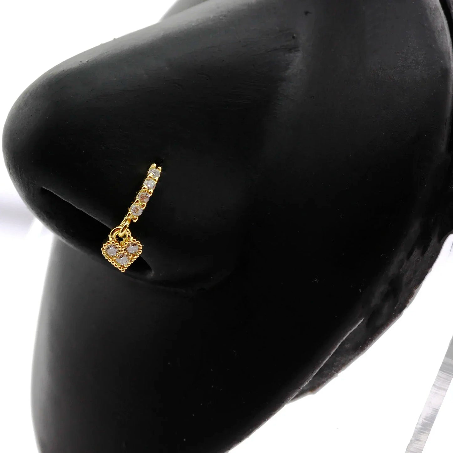 20G Gem Dangle Nose Rings for Women heart dangle Nose Piering Jewelry body jewelry