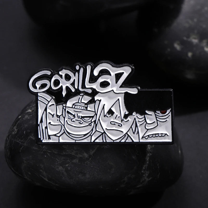 Fashion Music Band Enamel Pins Rock and Roll Lapel Pin Metal Badge Punk Gothic Clothes Decorative Jewelry Pin for Fans Friends