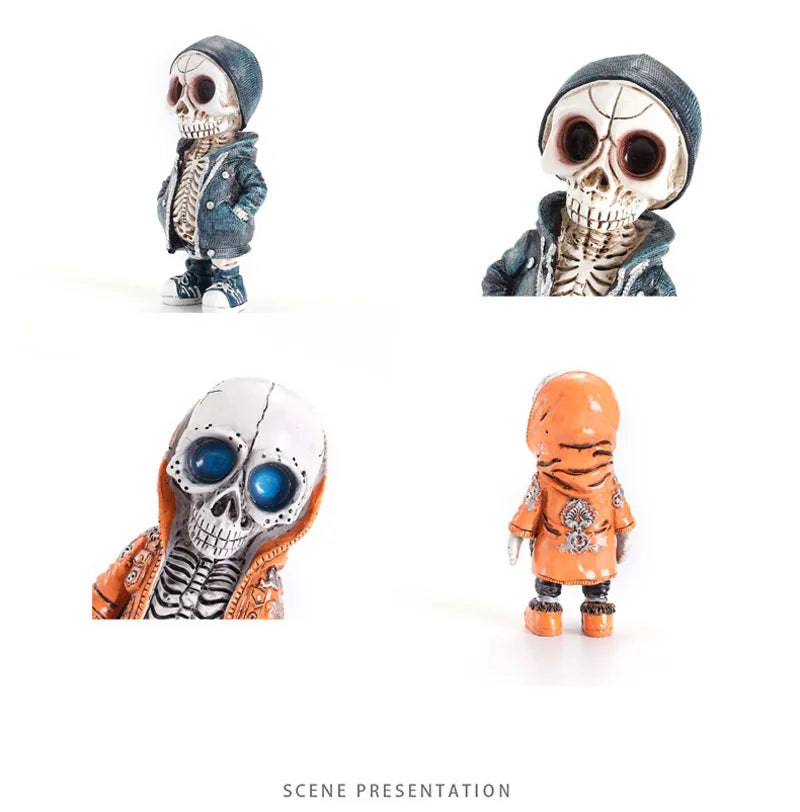 Skeleton Doll Resin Jewelry Character Statue Home Creative Cool Room Decor Panel Trendy Street Decoration Personalised Retro