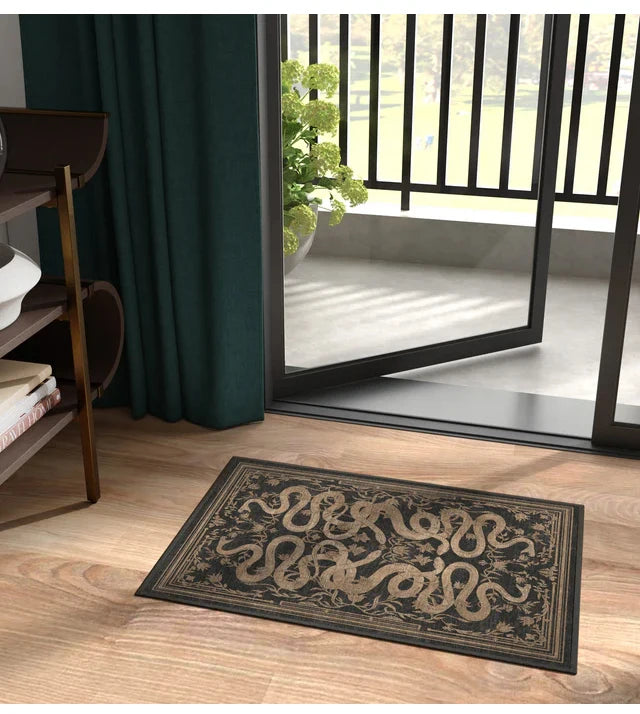 French Retro Style Creative Snake Living Room Carpet Floral Pattern Kitchen Corridor Bedroom Rug Home Decor Easy Care Sofa Rugs
