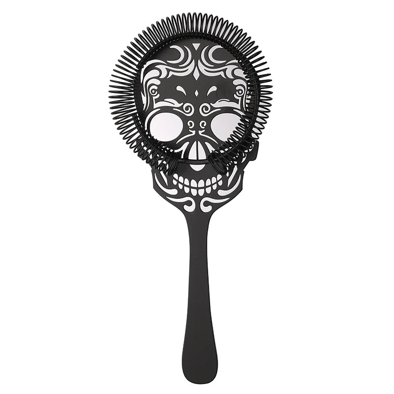 Cocktail Strainer Hawthorne Strainer with Skull Pattern Stainless Steel